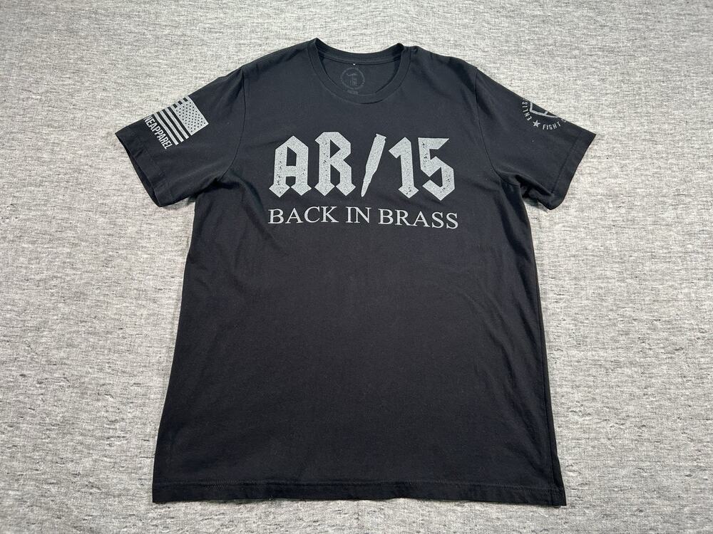 Nine Line Shirt Mens Extra Large Black AR-15 Back in Brass Military Veteran USA